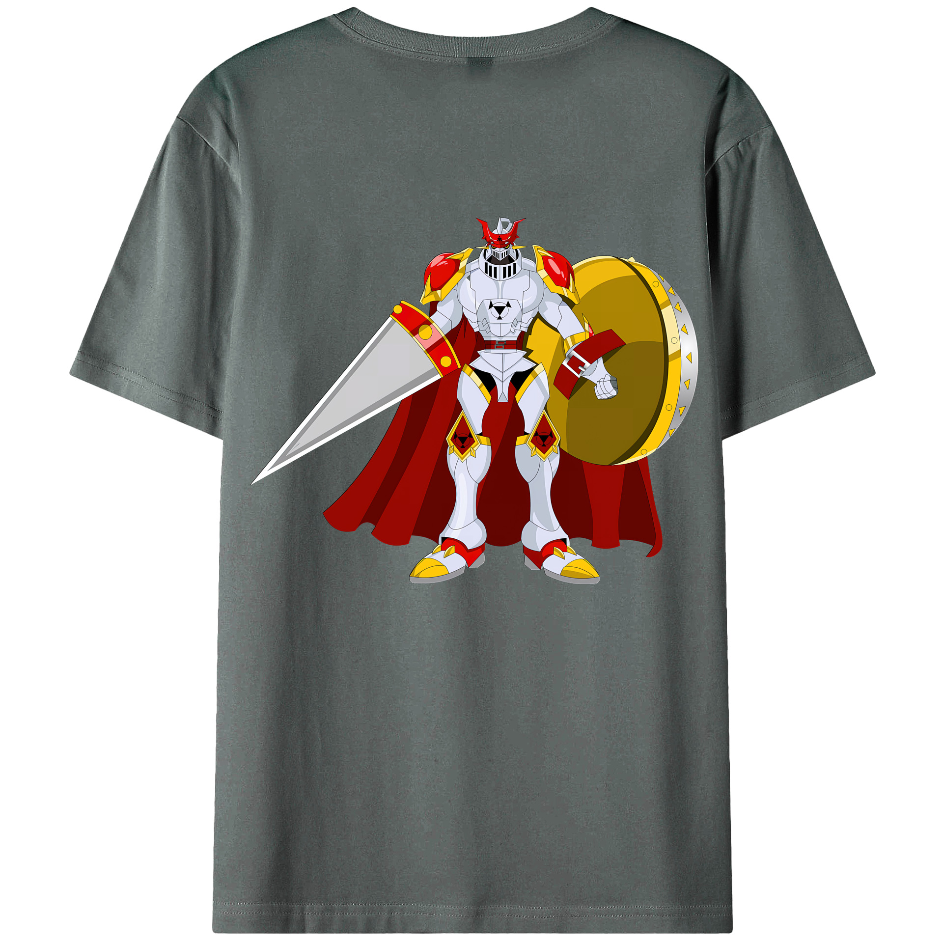 （画像用） Digimon デジタルモンスター/デジモン 綿100％ メンズ半袖Tシャツ（バックプリント） 通気性